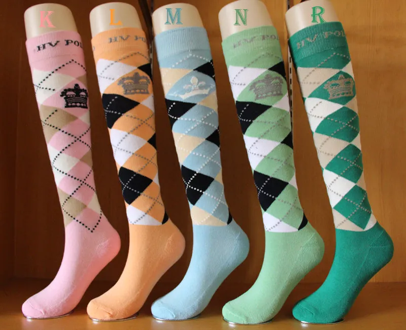 Argyle Pattern Knee-High Socks | Stylish & Comfortable Fashion Footwear