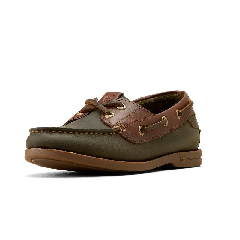 Ariat Antigua Ladies Deck Shoe - Olive Night