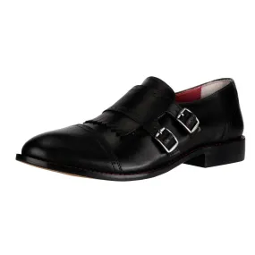 Auburn Leather Oxford Style Monk Straps