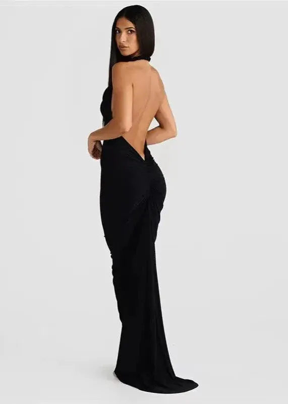 Backless Sling Slim-Fit Long Dress