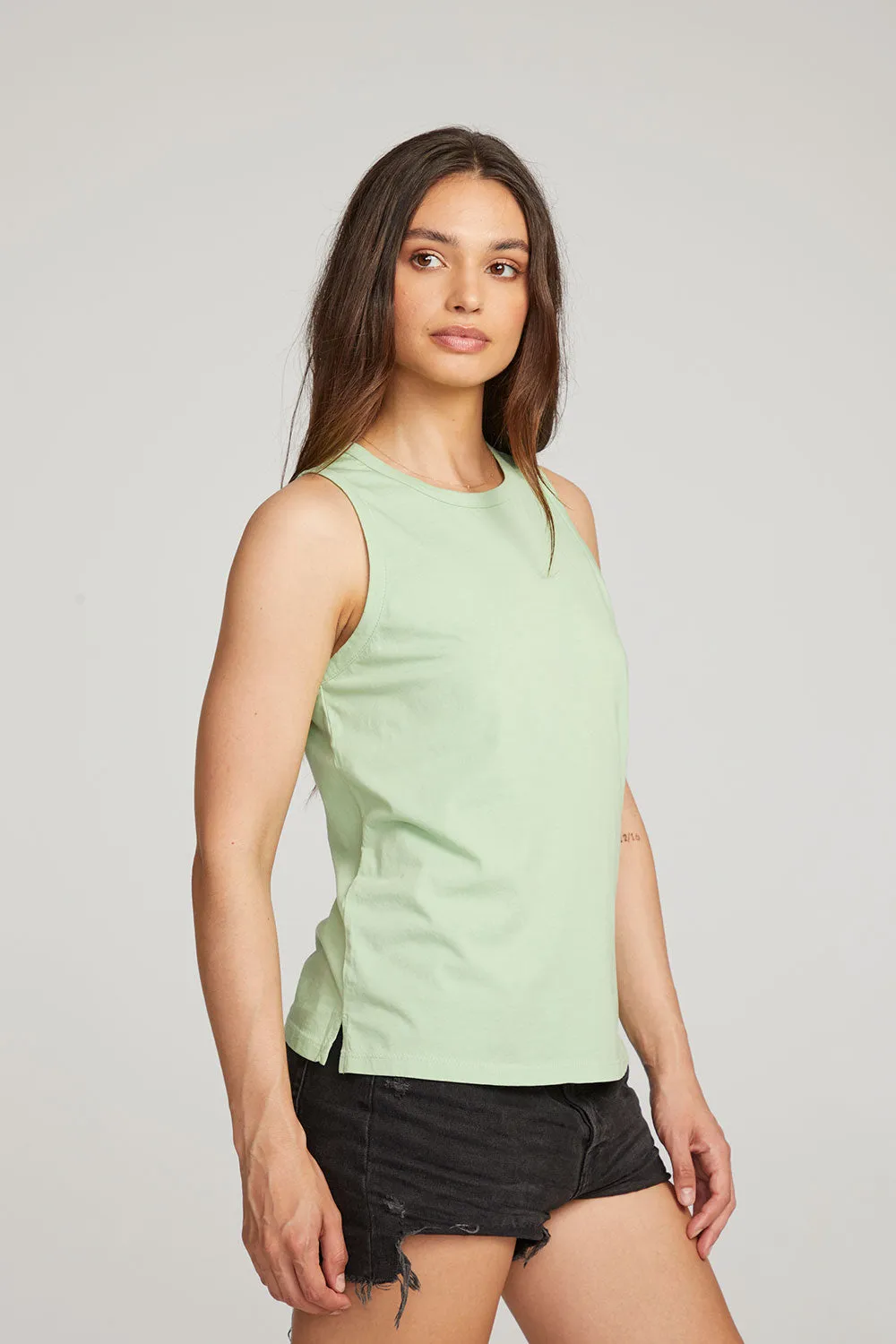 Basic Quiet Green Slit Tank