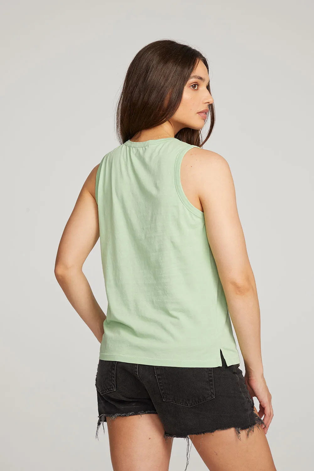 Basic Quiet Green Slit Tank