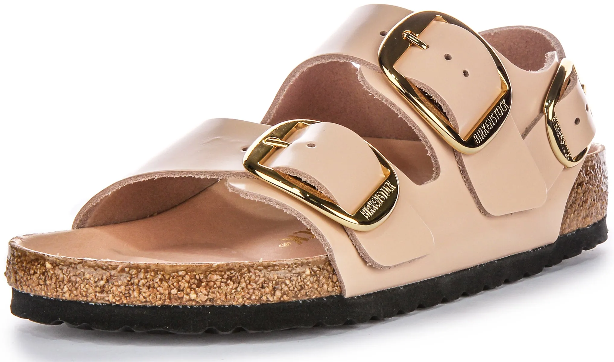 Birkenstock Milano Big Buckle In Nude Leather | Regular Fit