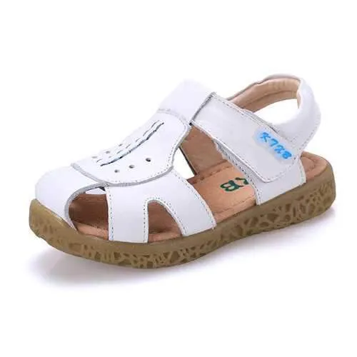 Boys Breathable Soft Leather Hiking Beach Sandals