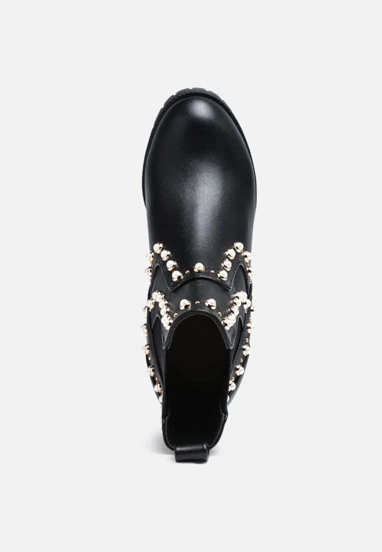 Cherin Pearl Studded Chelsea Boots