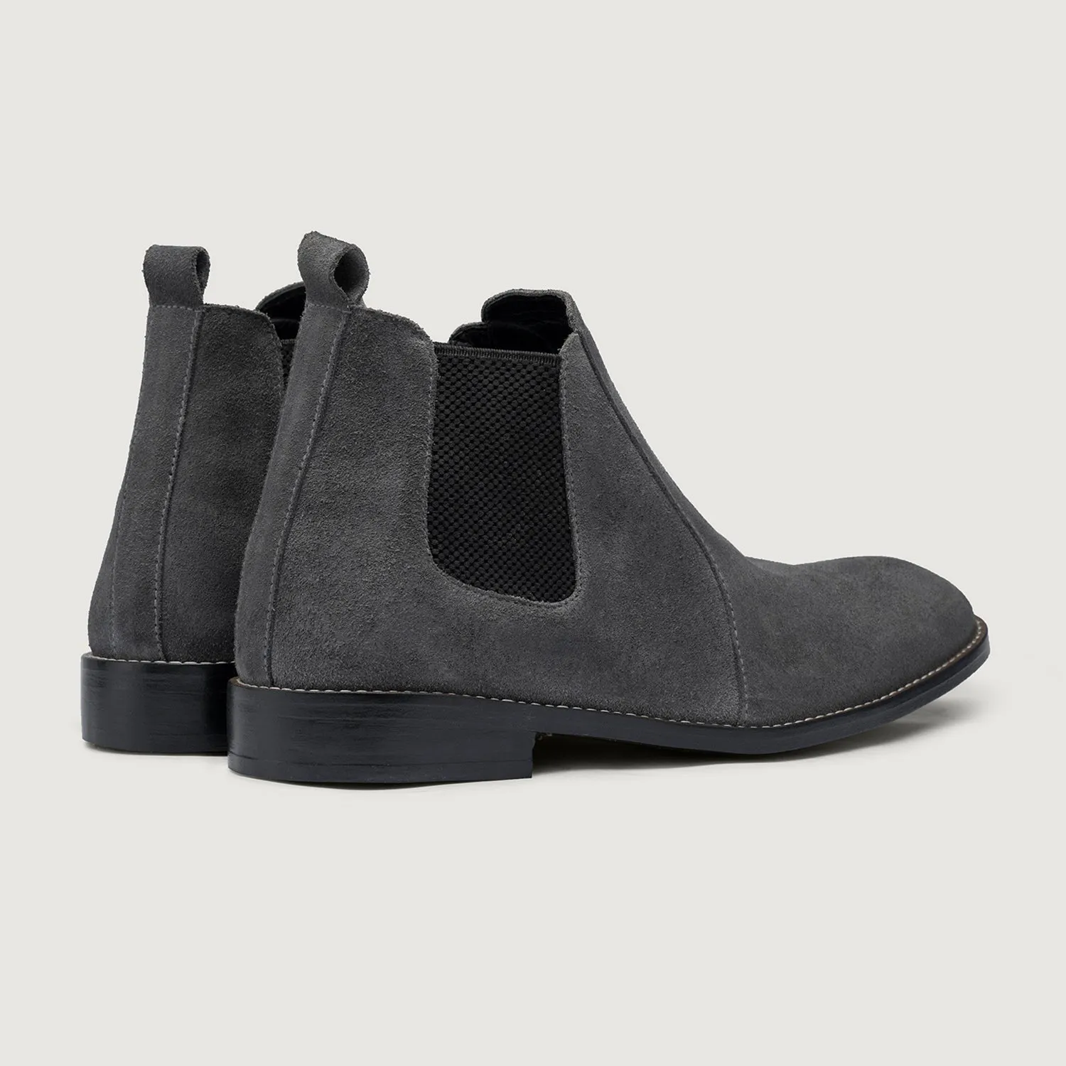 Clarkson Chelsea Grey Suede Leather Boots - StudGuard