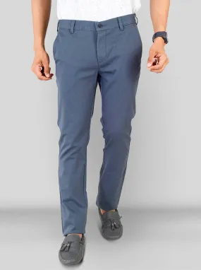 Copen Blue Self Textured Super Slim Fit Chinos | Greenfibre