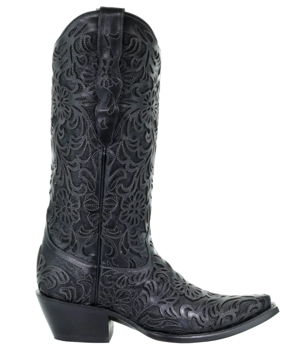 CORRAL WOMEN'S BLACK FULL INLAY BOOT - G1417