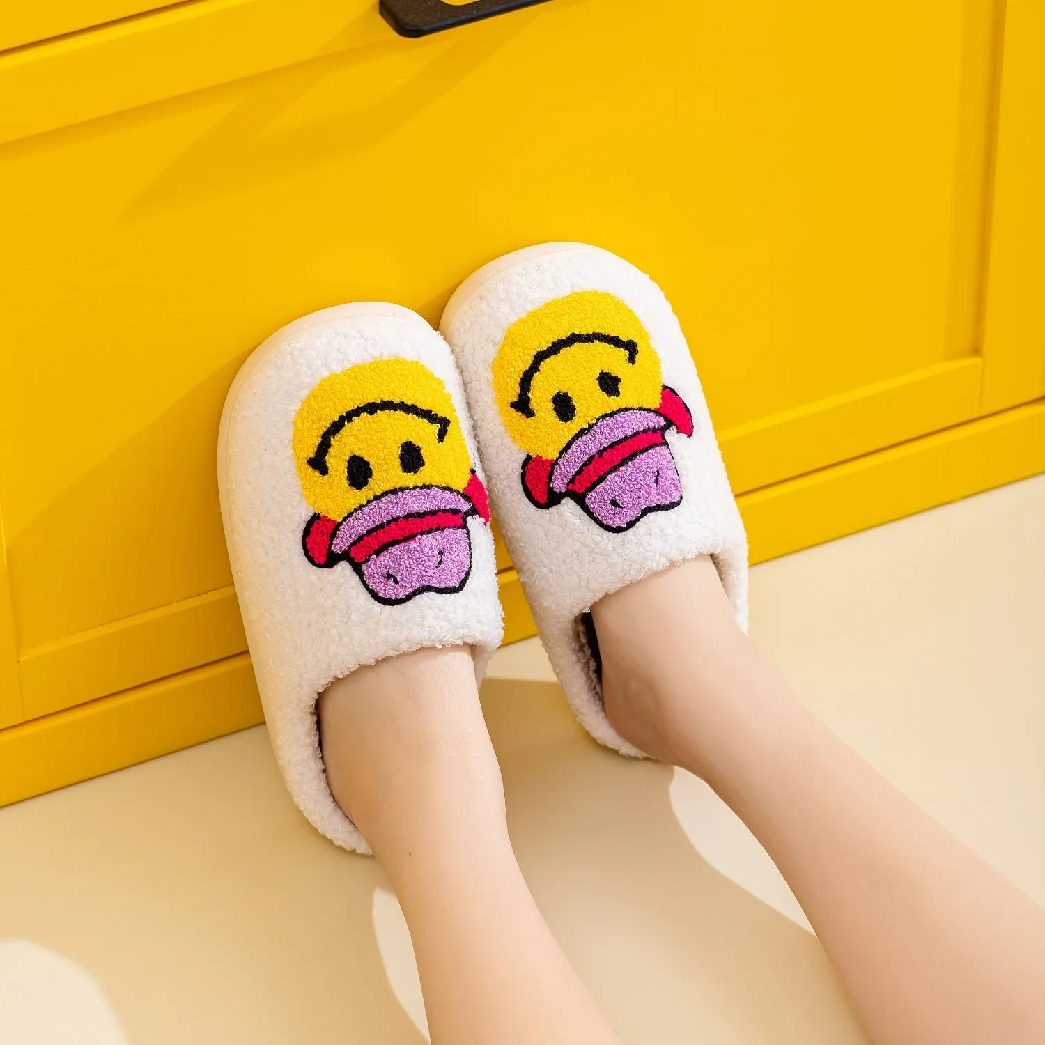 Cowboy Hat Smiley Face Slippers