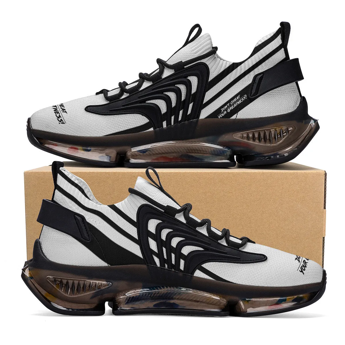 DCYG White & Black Air Max React Sneakers - Black