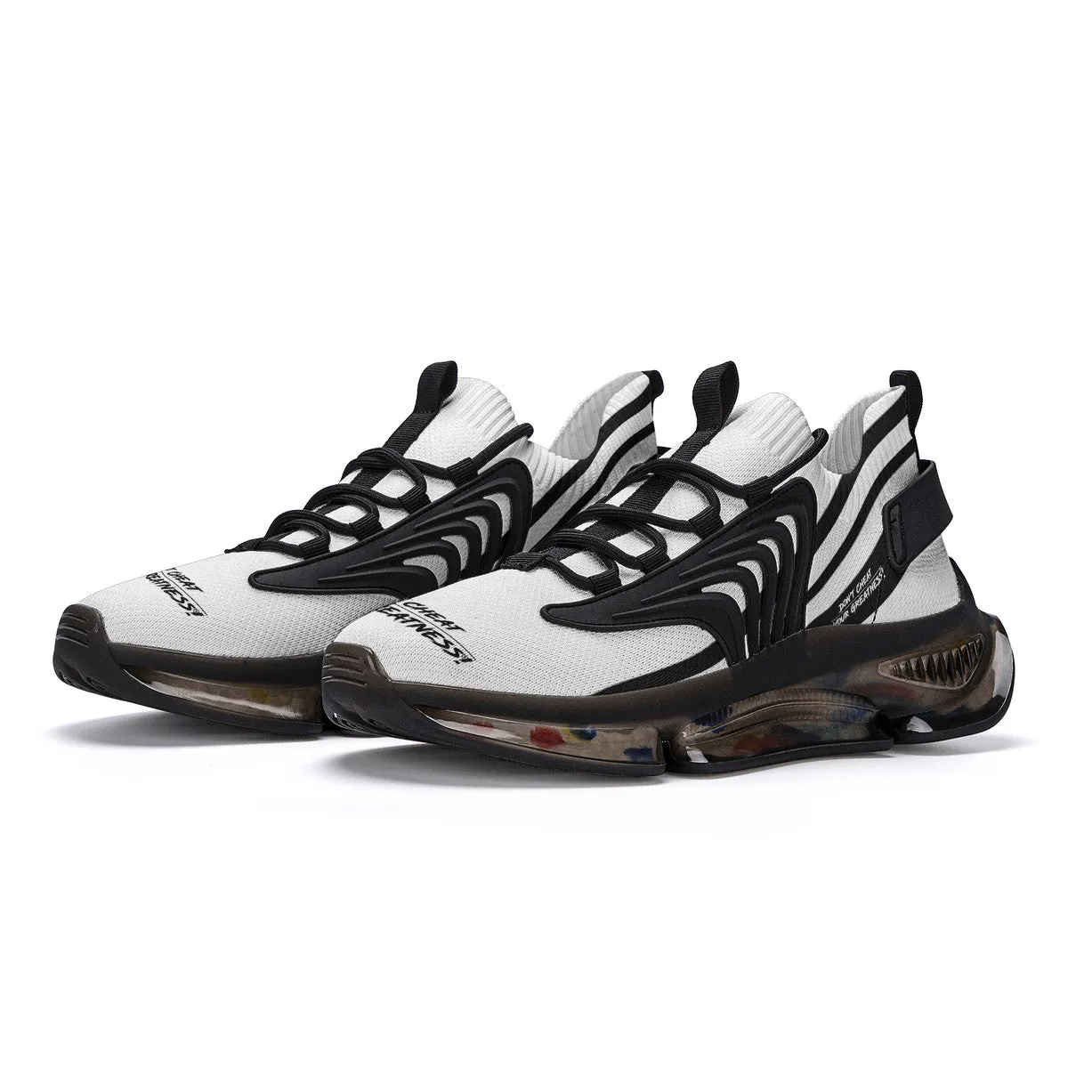 DCYG White & Black Air Max React Sneakers - Black