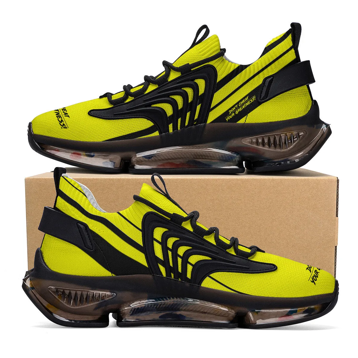 DCYG X2  Yellow &Black Air Max React Sneakers - Black