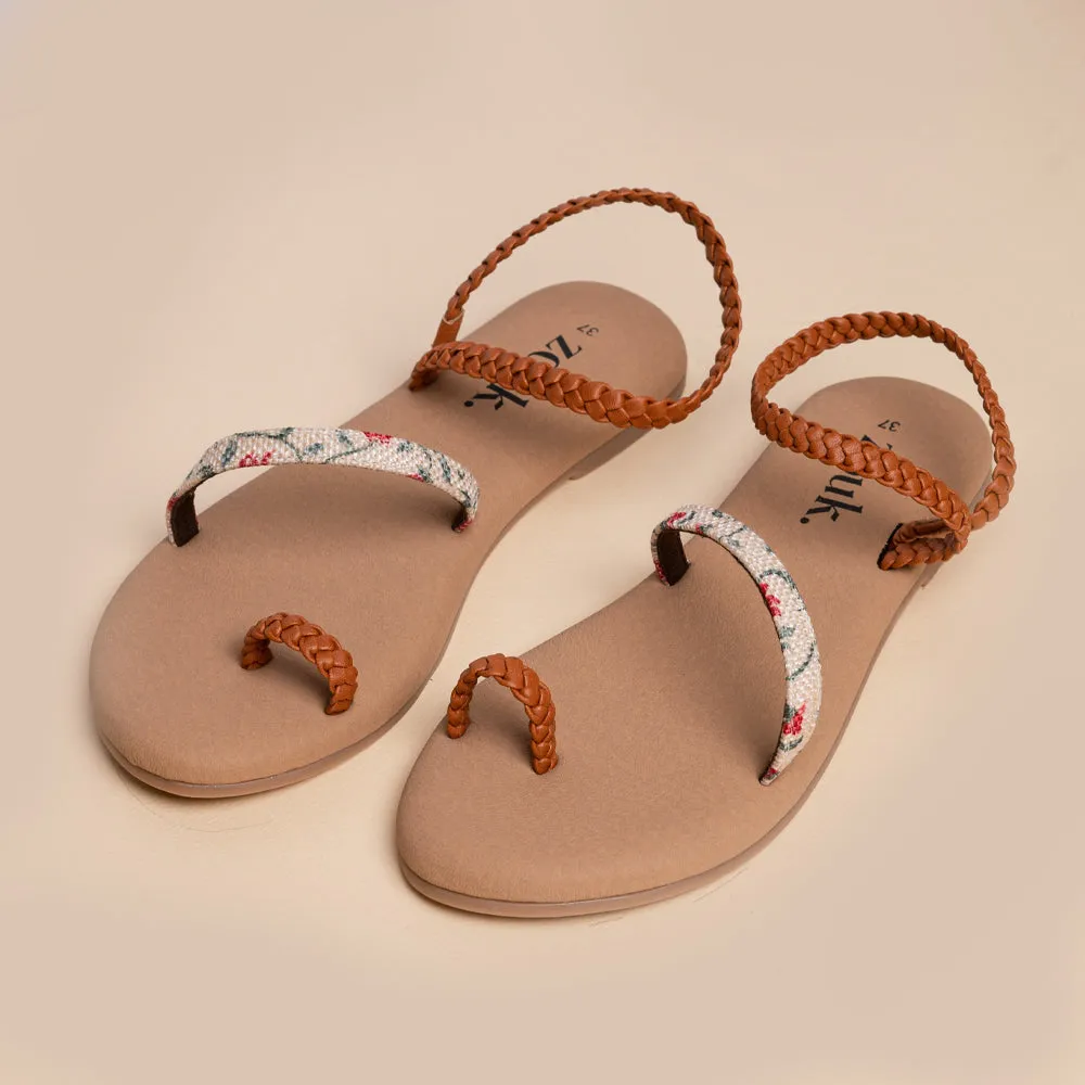 Deccan Garden Brown Braided Sandal