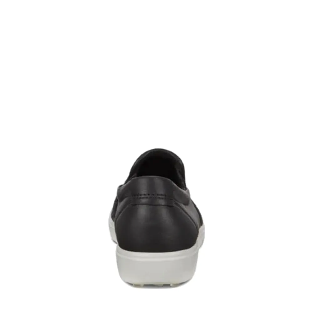 ECCO Women's Soft 7 Woven Leather Slip On 2.0 in Black