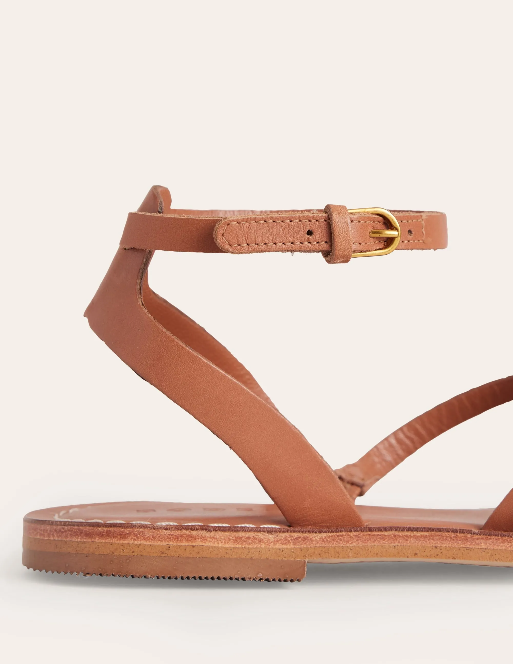 Everyday Flat Sandals-Tan Leather