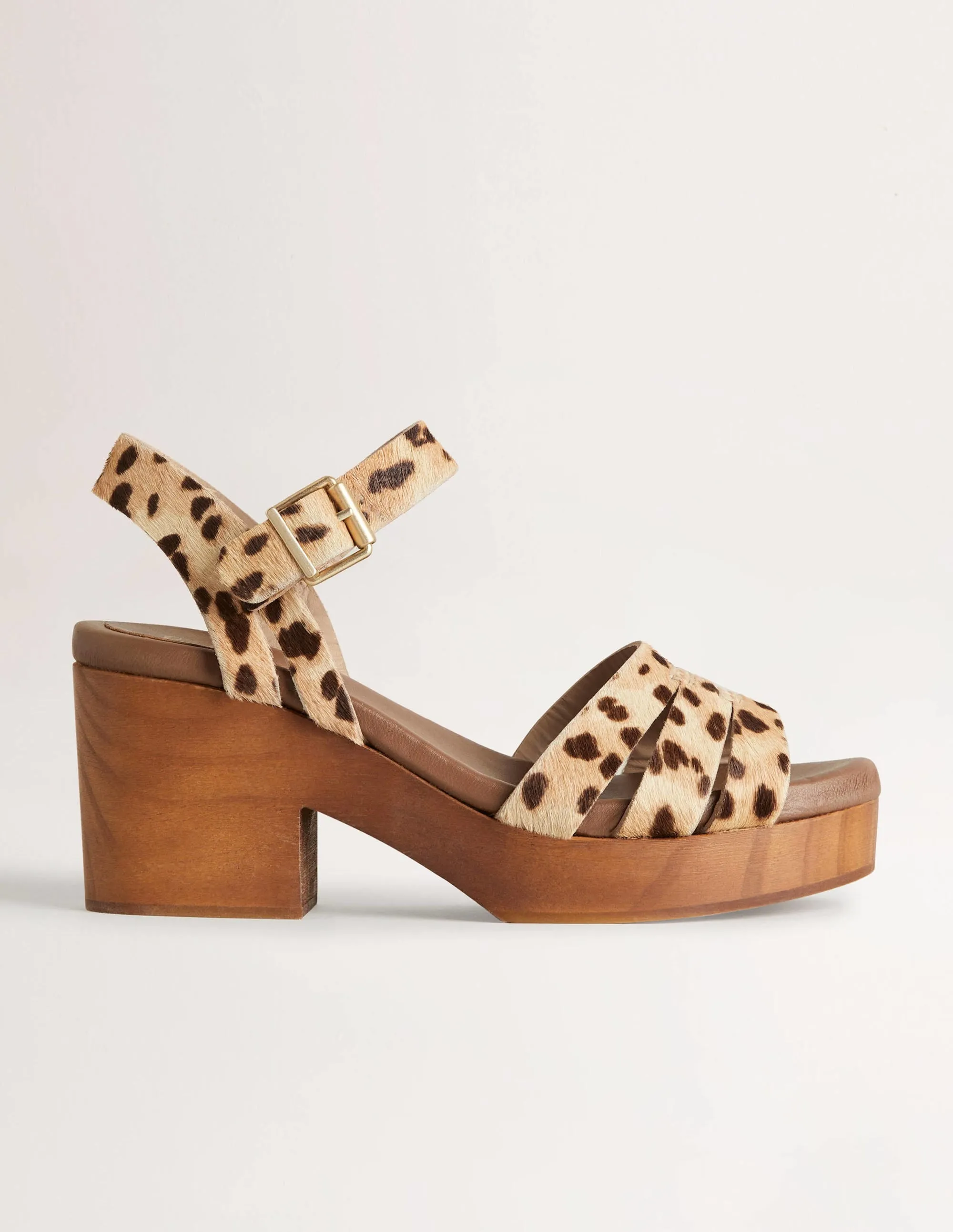 Heeled Sandal Clog-Leopard