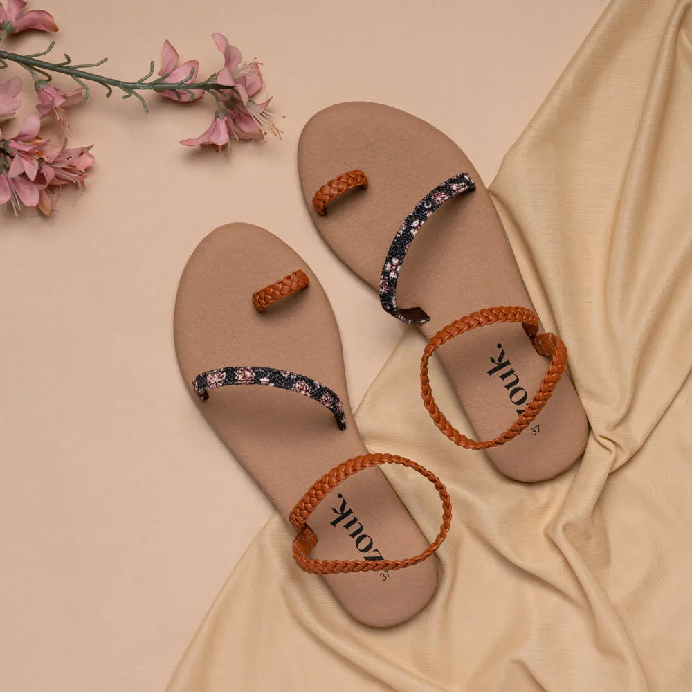 Hooghly Garden Brown Braided Sandal