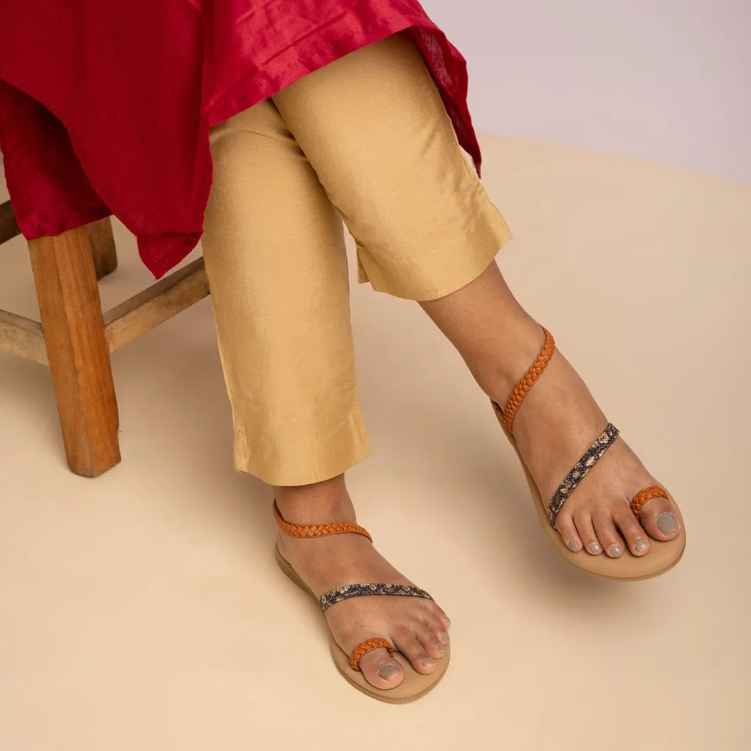 Hooghly Garden Brown Braided Sandal