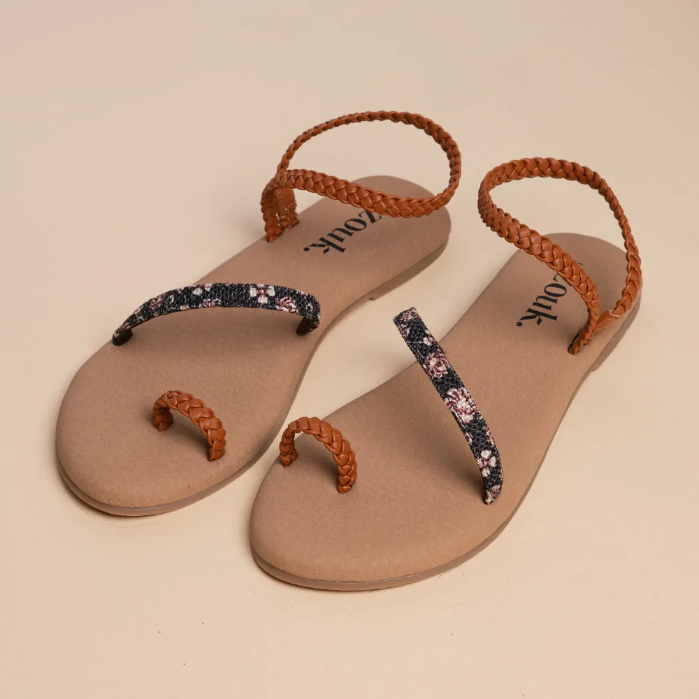 Hooghly Garden Brown Braided Sandal