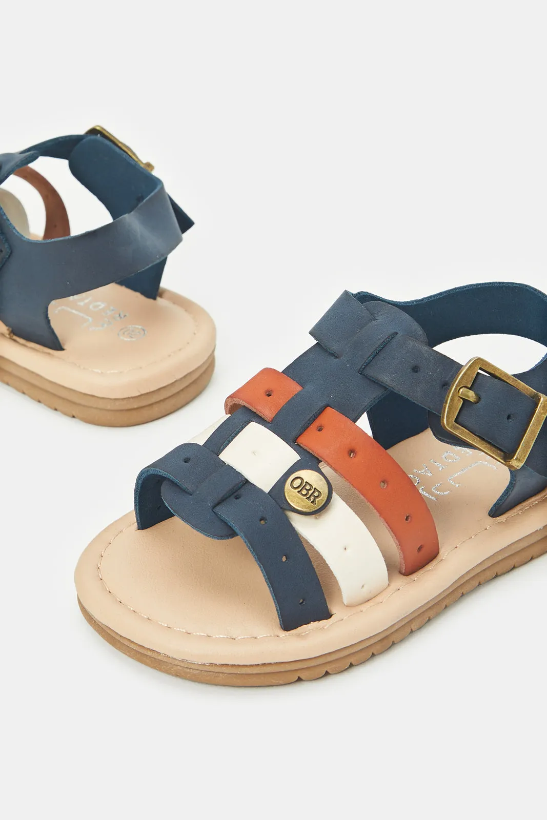 Infant Boys Navy Backstrap Sandals