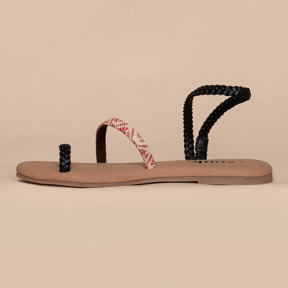 Jaipur Kamal Black Braided Sandal