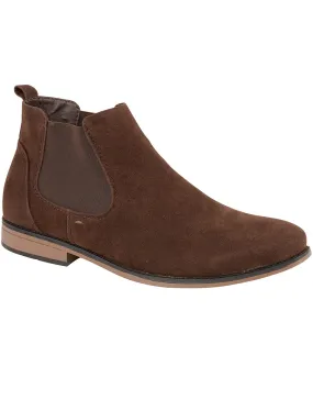 Kanye Suedette Chelsea Boots In Dark Brown