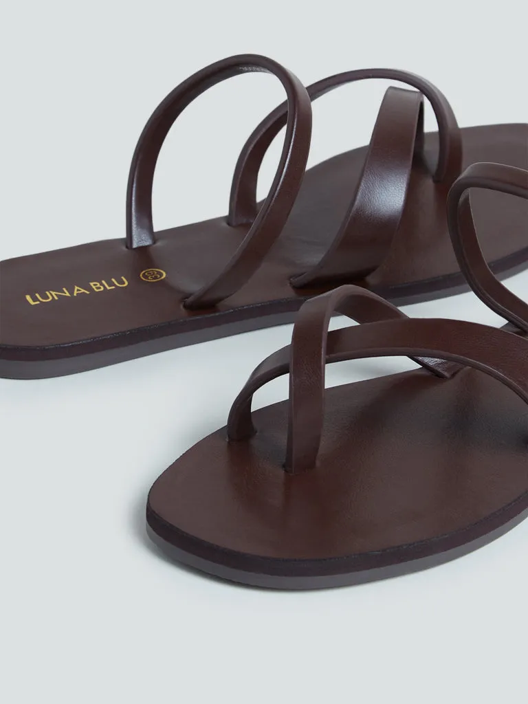 LUNA BLU Tan Multi-Strap Sandals