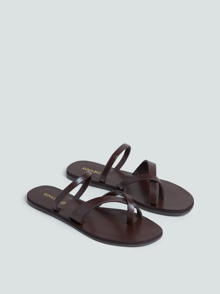 LUNA BLU Tan Multi-Strap Sandals