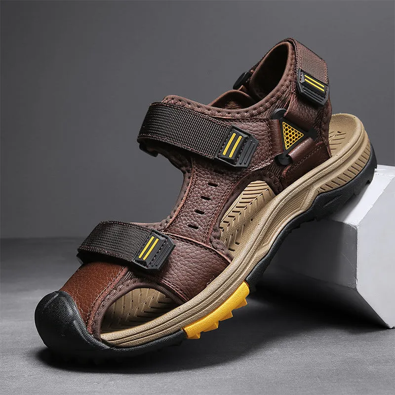 Men's Baotou Leather Sandals Outdoor Mountaineering Breathable Casual