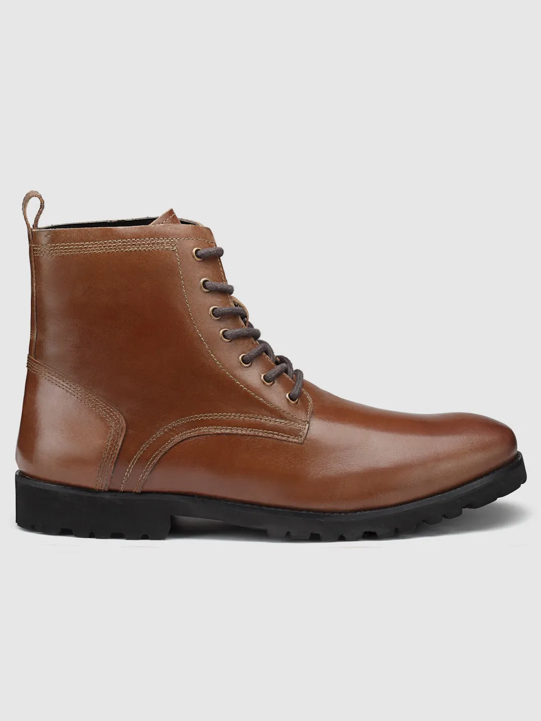 Mid Top Block-Heel Leather Regular Boots