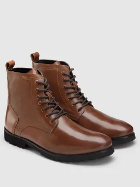 Mid Top Block-Heel Leather Regular Boots