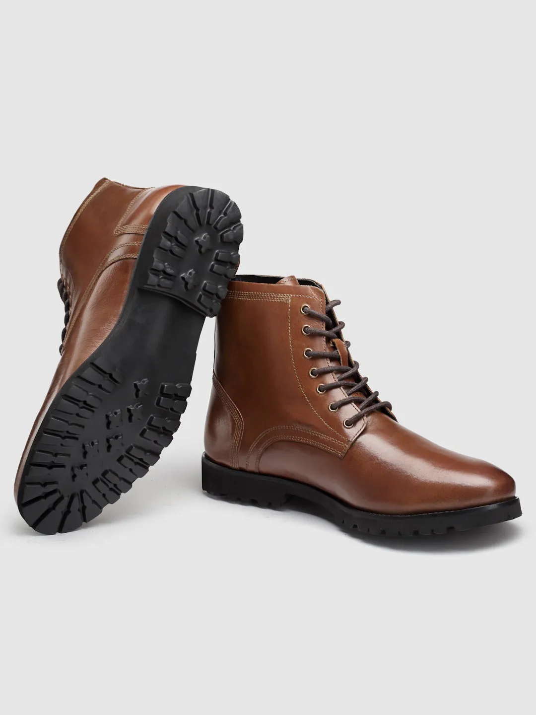 Mid Top Block-Heel Leather Regular Boots