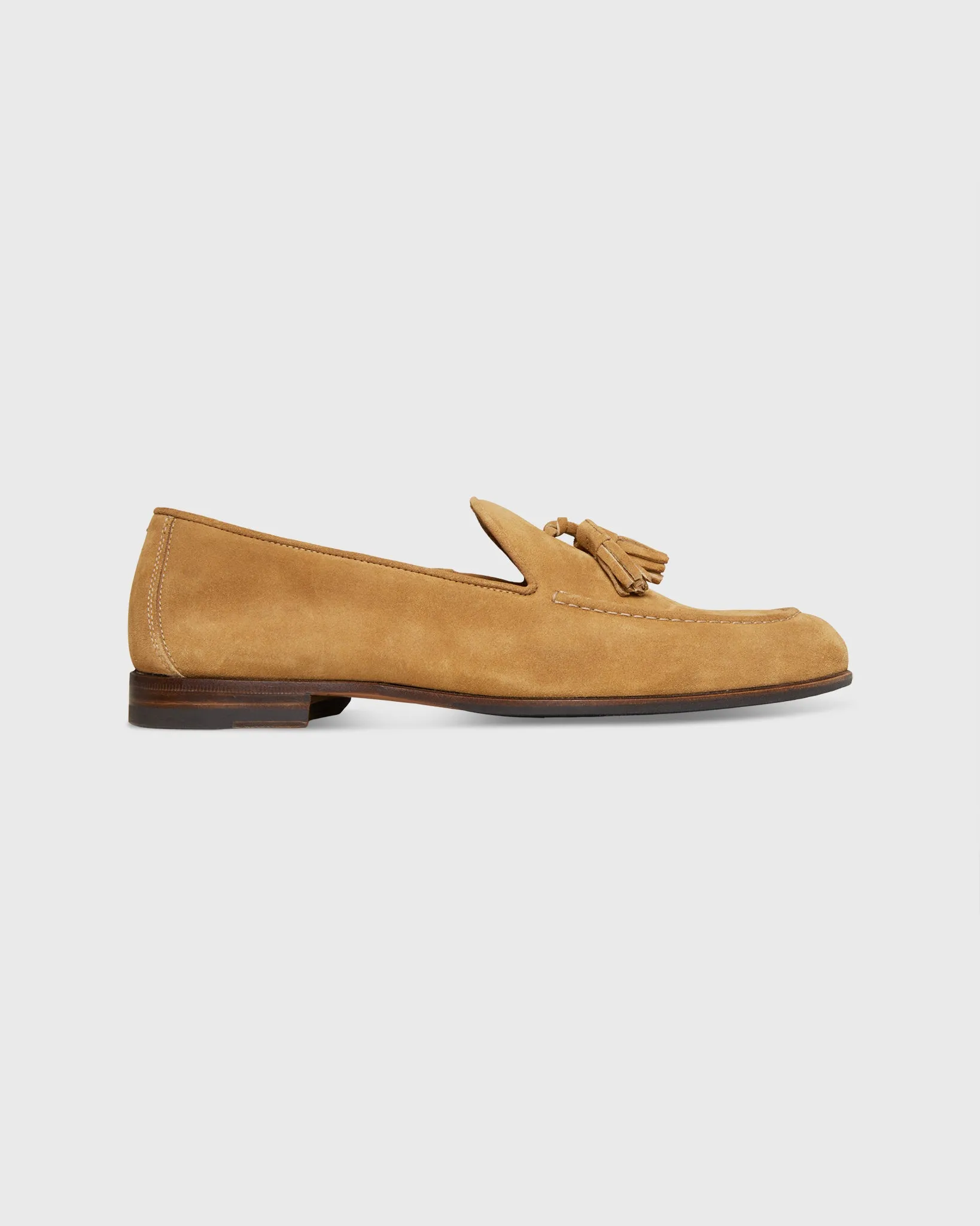 Nassau Tassel Loafer in Tan Suede