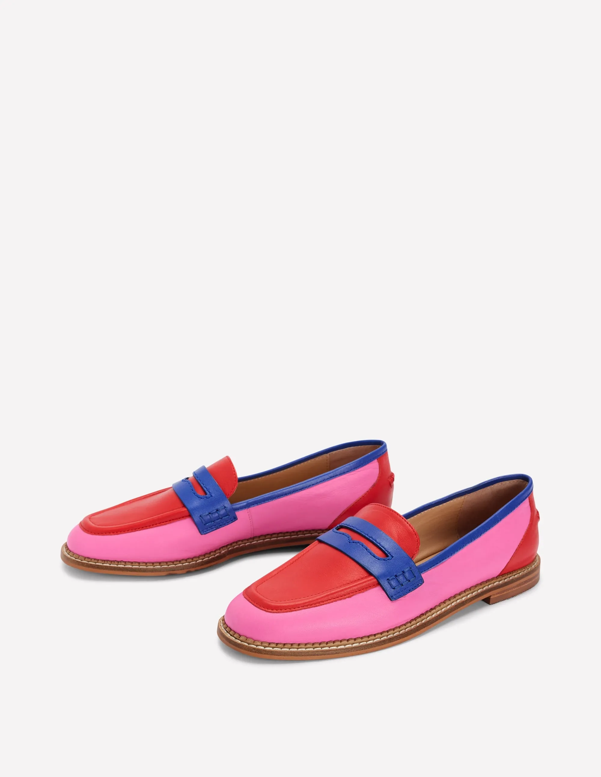 Nya Structured Penny Loafers-Multi Colourblock