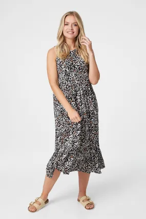 Printed Sleeveless Smock Dress