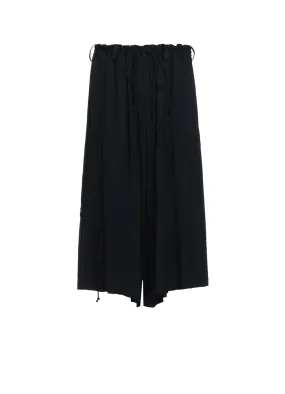 RAYON WASHER TWILL STRINGS GATHERED CROPPED PANTS