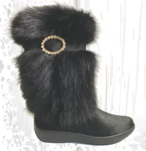 Regina | Chic Fox Fur Boots | Women's