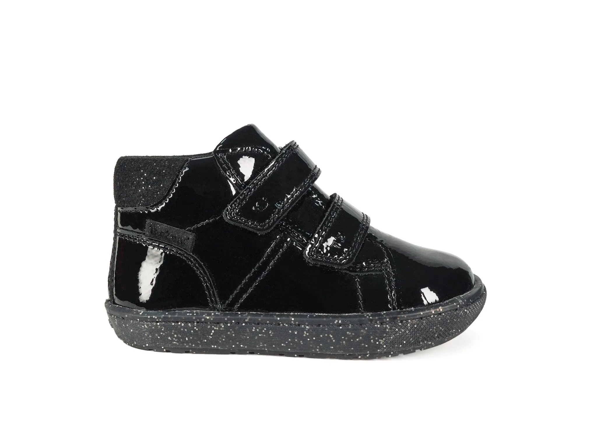 RILEY - Girls' Black Crinkle Rip Tape Boots  (Available in Half Sizes)