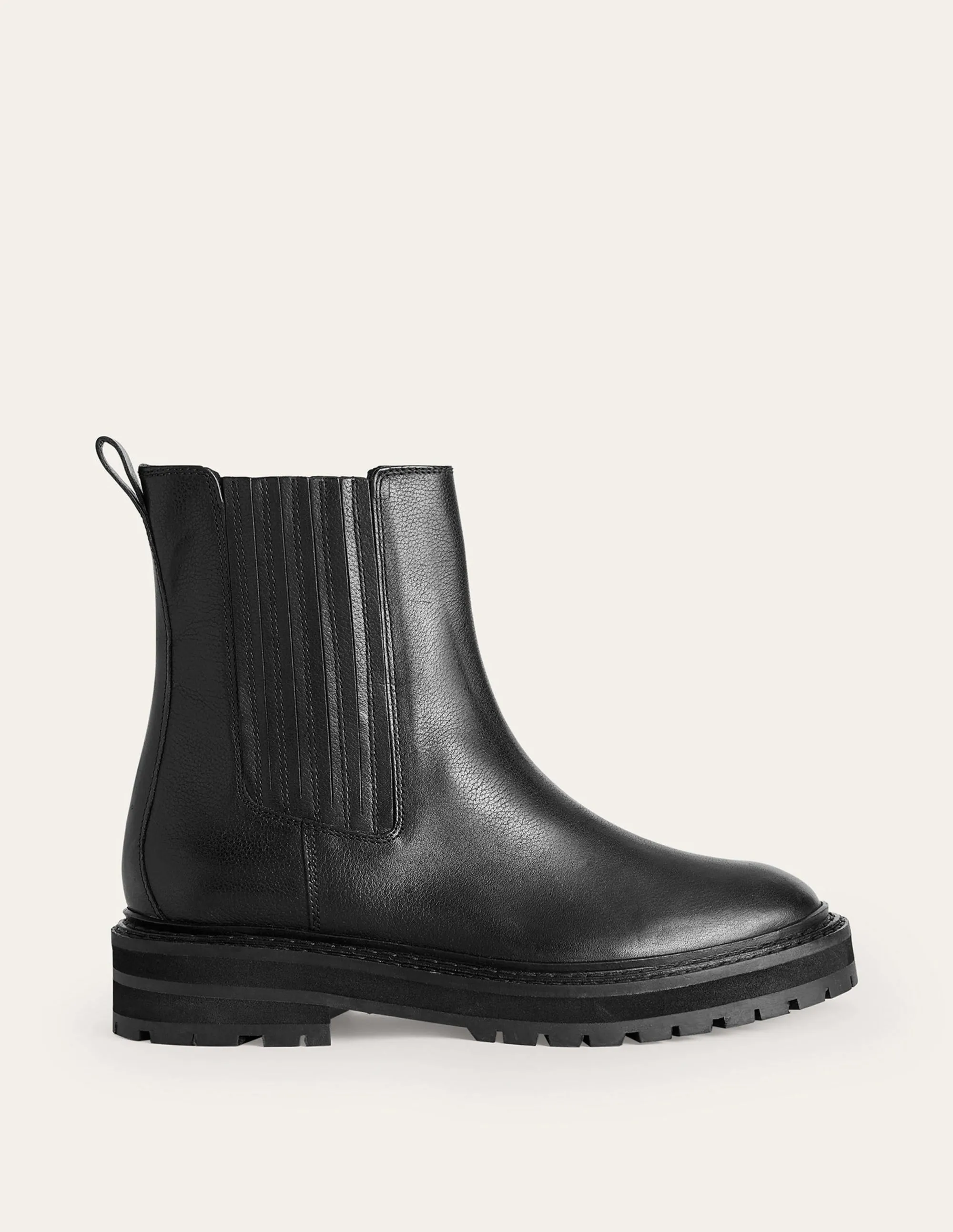 Sadie Chunky Chelsea Boot-Black Calf Leather