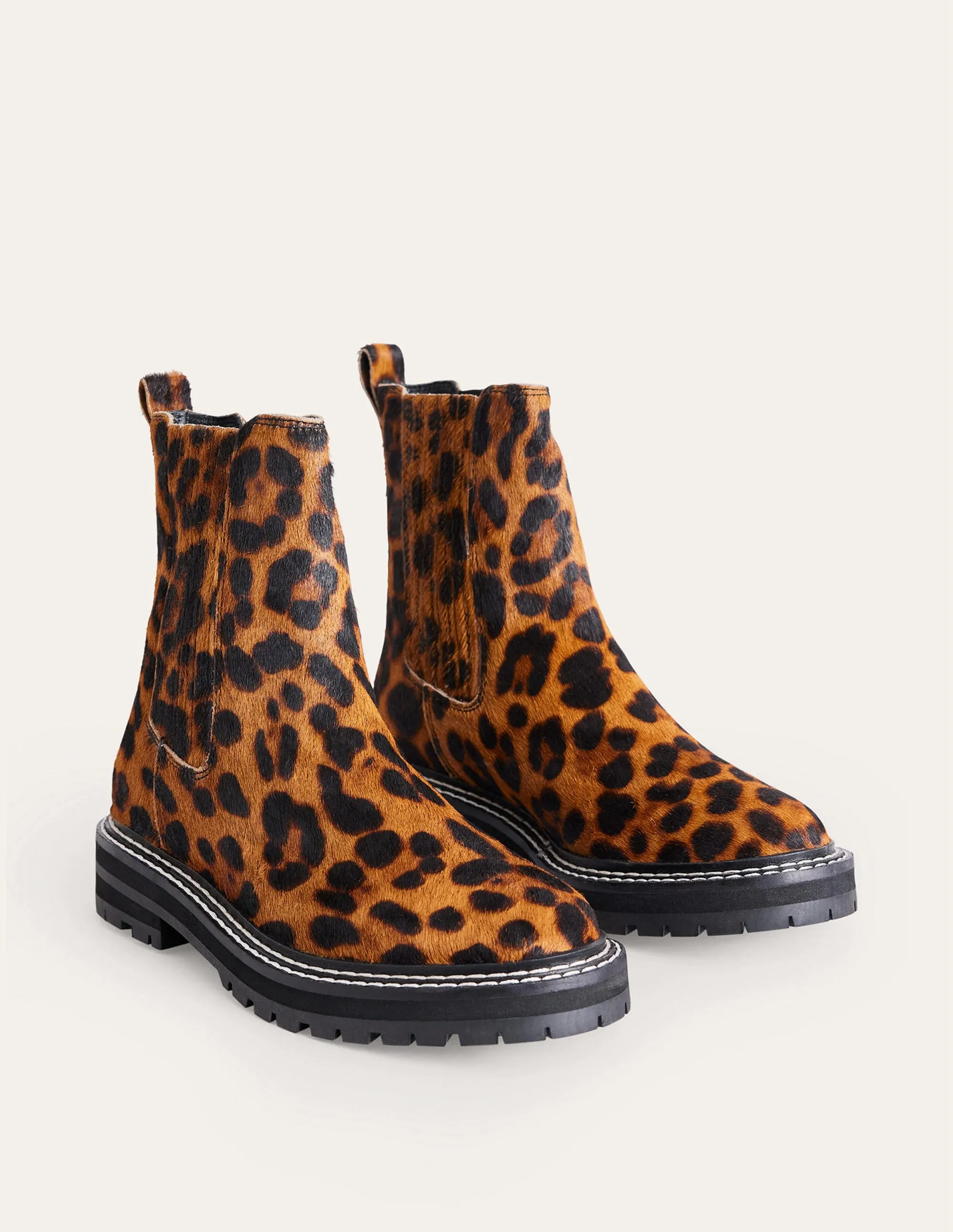 Sadie Chunky Chelsea Boot-Leopard Pony Hair