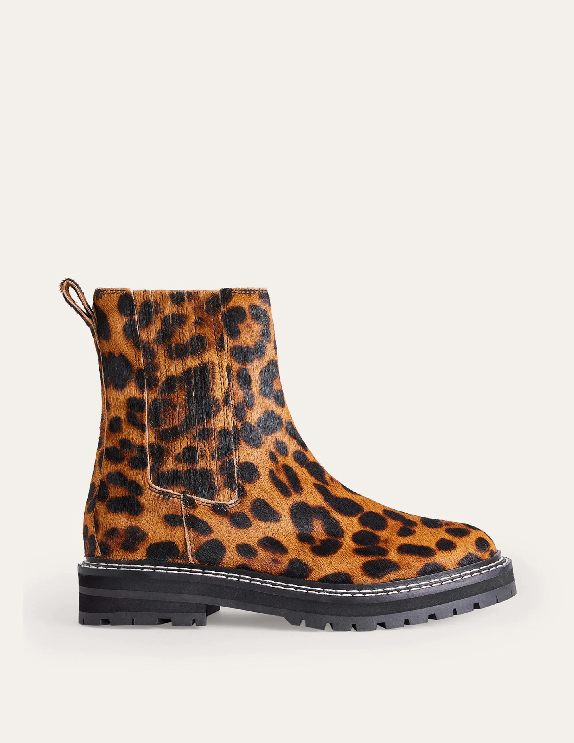 Sadie Chunky Chelsea Boot-Leopard Pony Hair