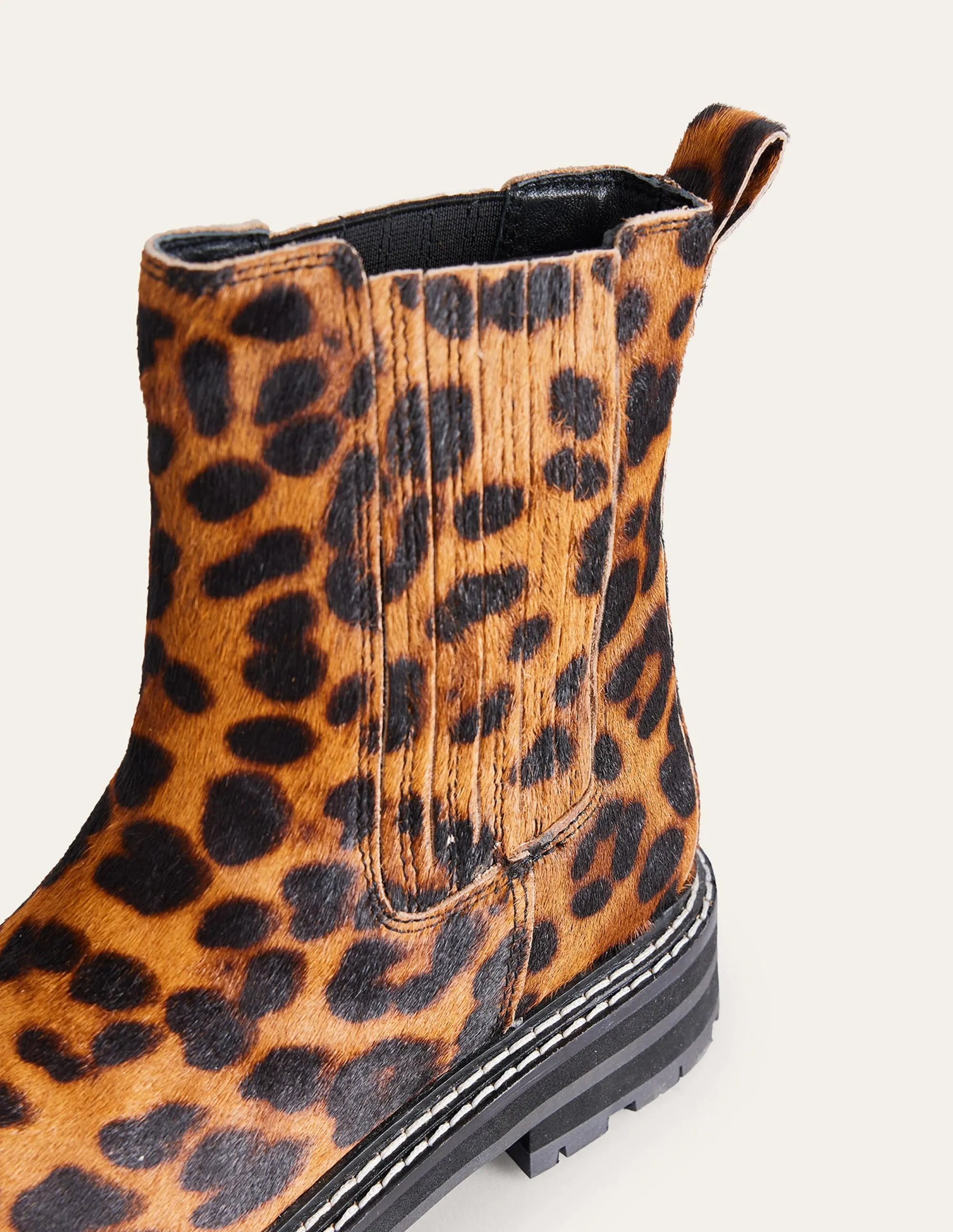 Sadie Chunky Chelsea Boot-Leopard Pony Hair