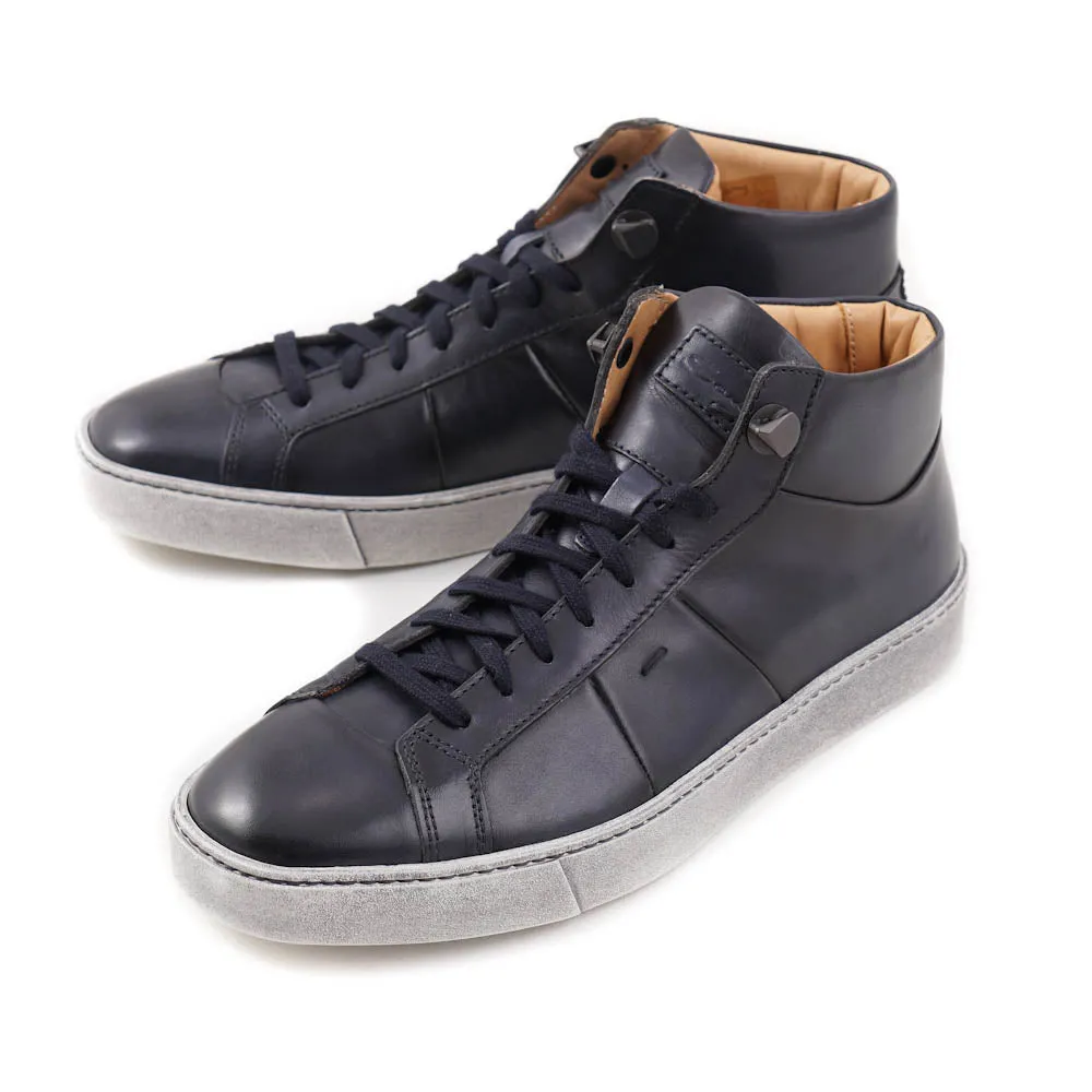 Santoni Mid-Top Sneakers in Dark Blue