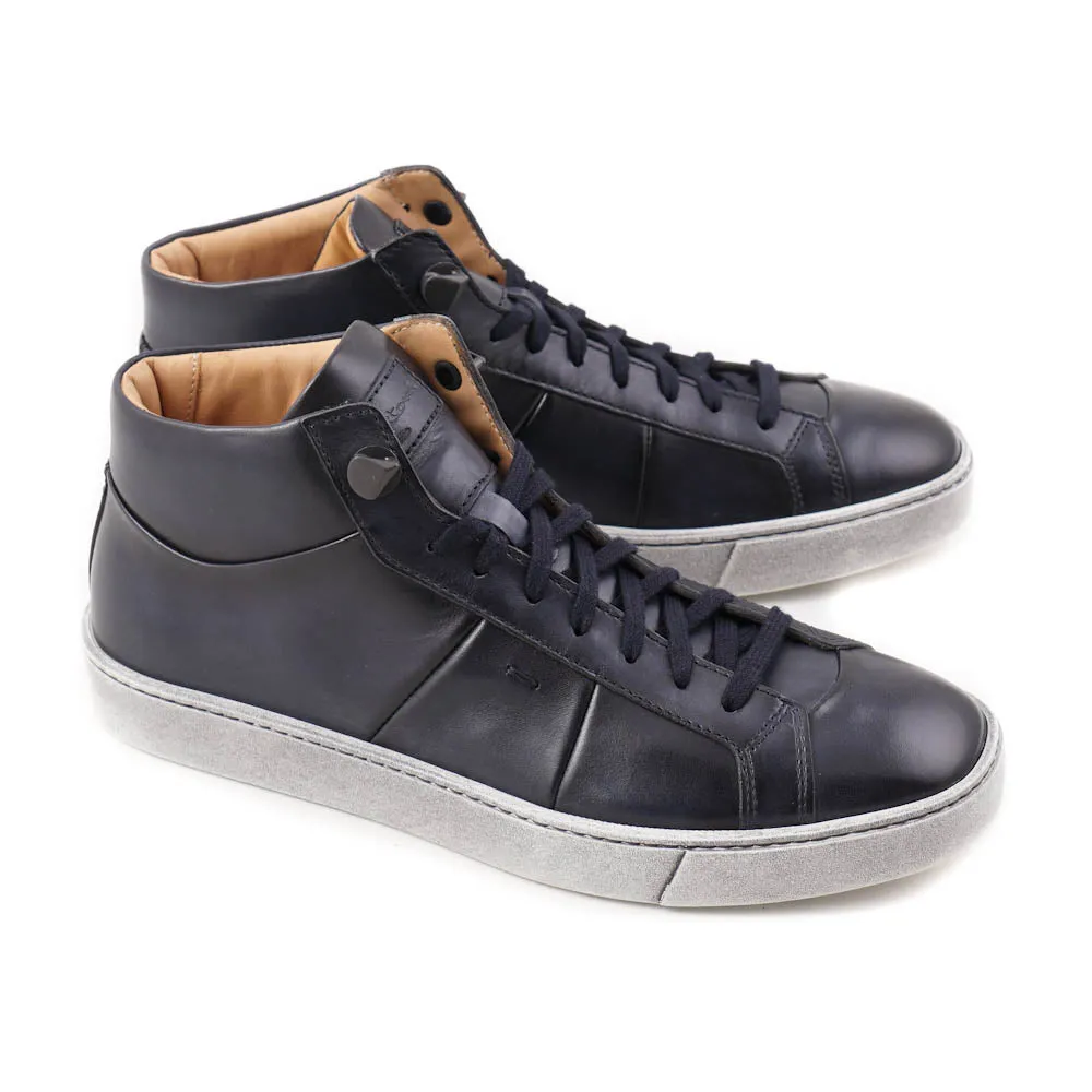 Santoni Mid-Top Sneakers in Dark Blue