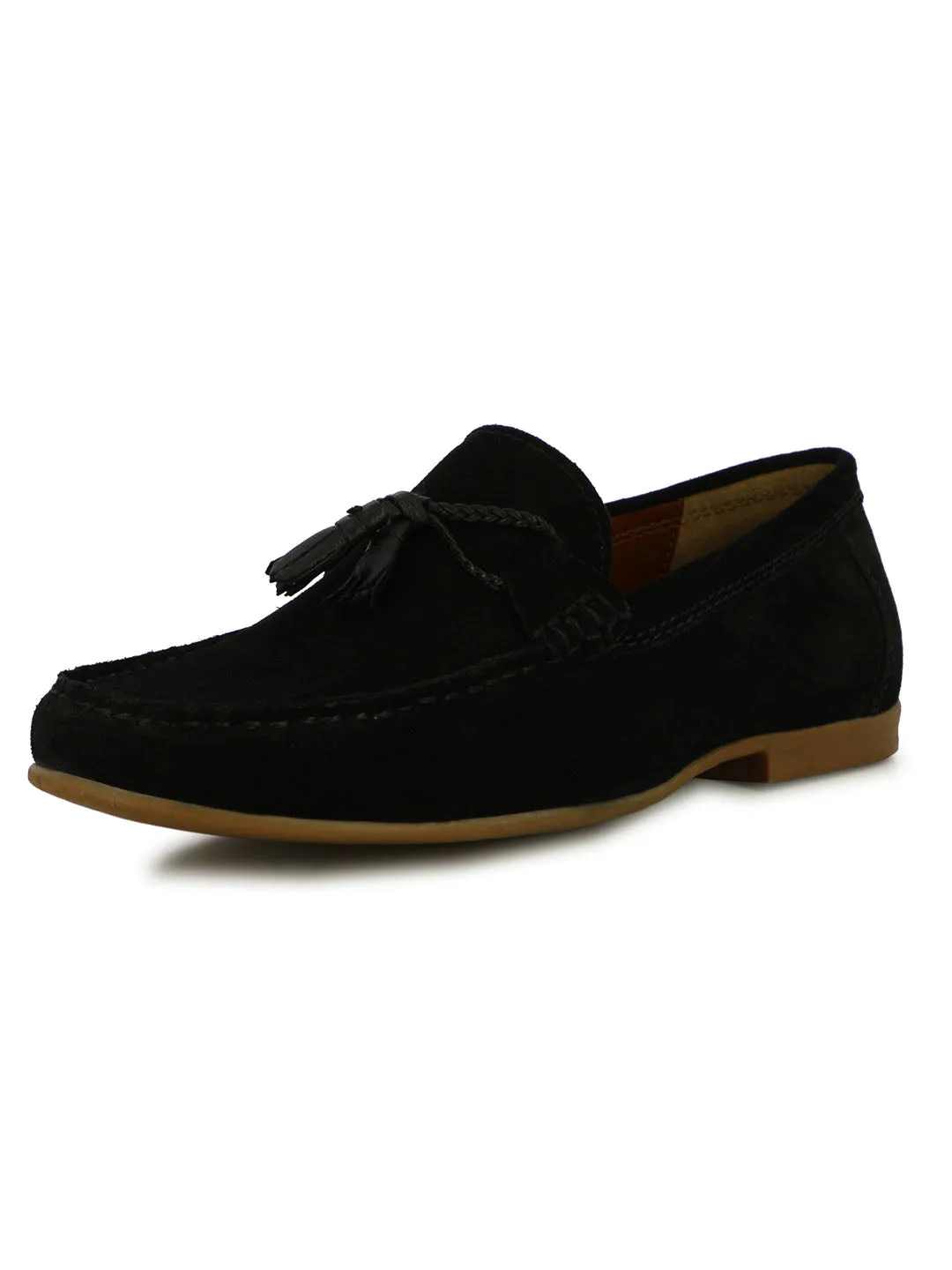 Scott Men's Black Suede Tassel Loafers