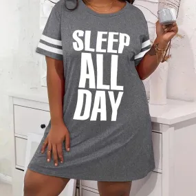 Sleep All Day Printed Women's Nightgowns High Stretch Dress