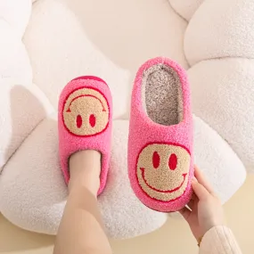 Smiley Face Slippers - Pink