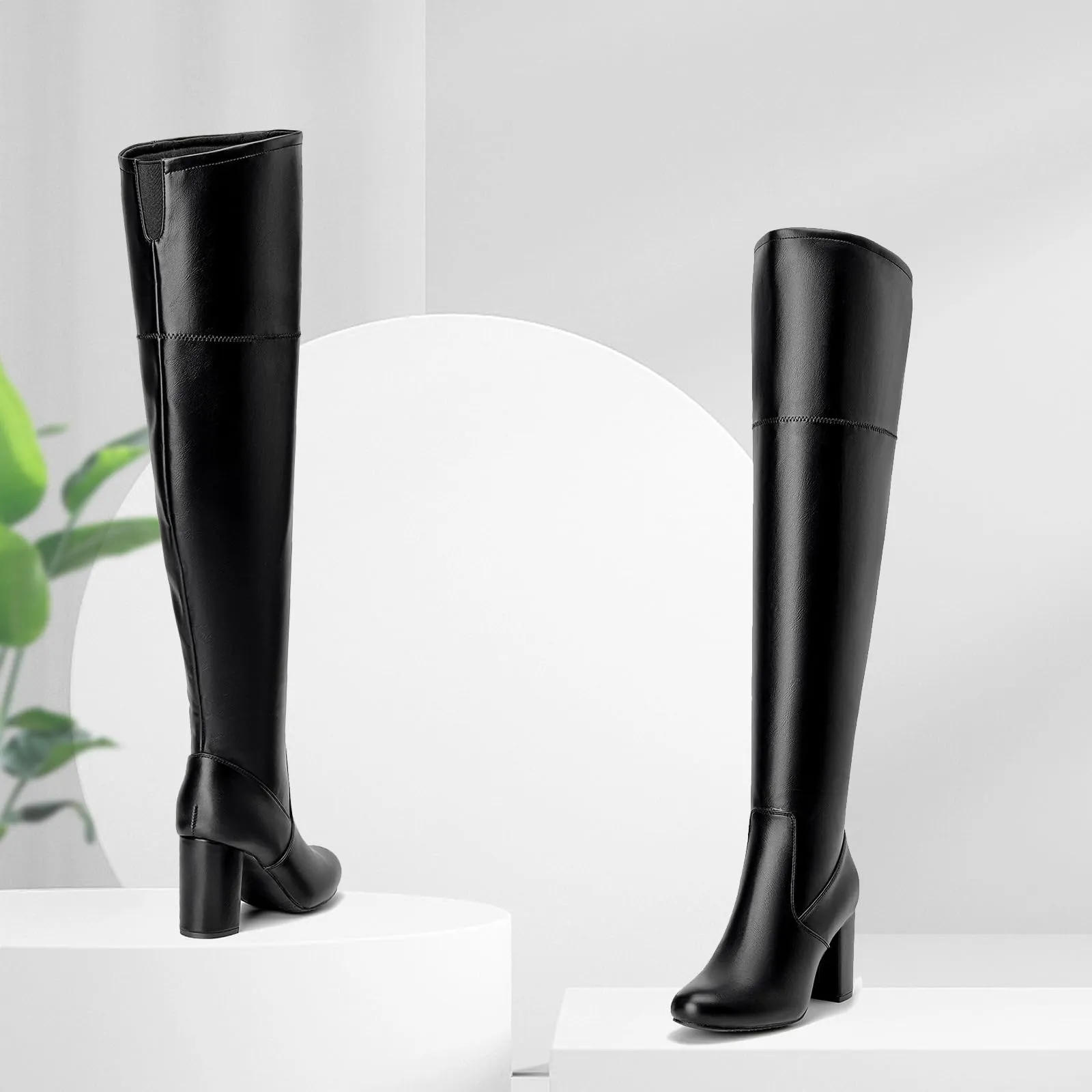 Society Black Over The Knee Stretch Winter Boots