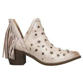 Studded Fringe Pointed Toe Cowboy Booties