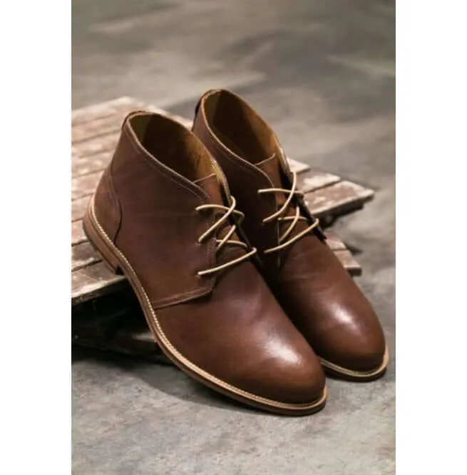 Stylish Men's Hand Stitched Brown Lace Up Chukka Boots, Men Ankle High Boots